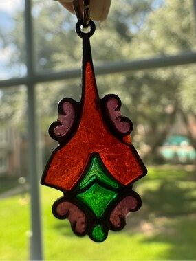 Antique Art Nouveau Plique à Jour Enamel Pendant